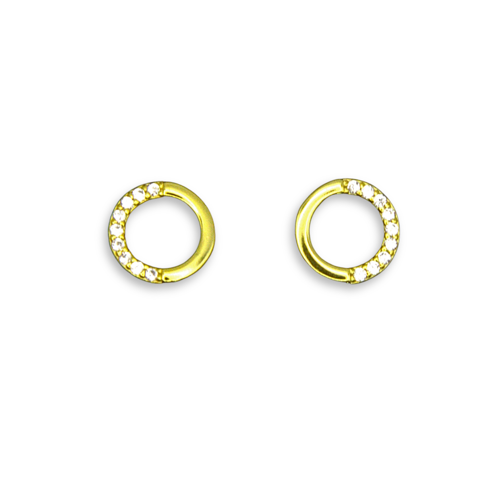 Silver Donna Ricardo Gold Plated Open Circle Stud Earrings (DRE3008)