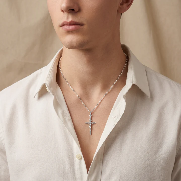 Sterling Silver Crucifix Necklace – 32mm (4).png
