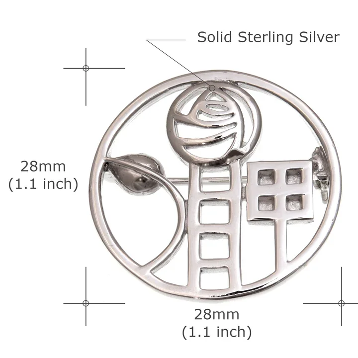 Sterling Silver Charles Rennie Mackintosh Circle Brooch - 28mm (3).webp