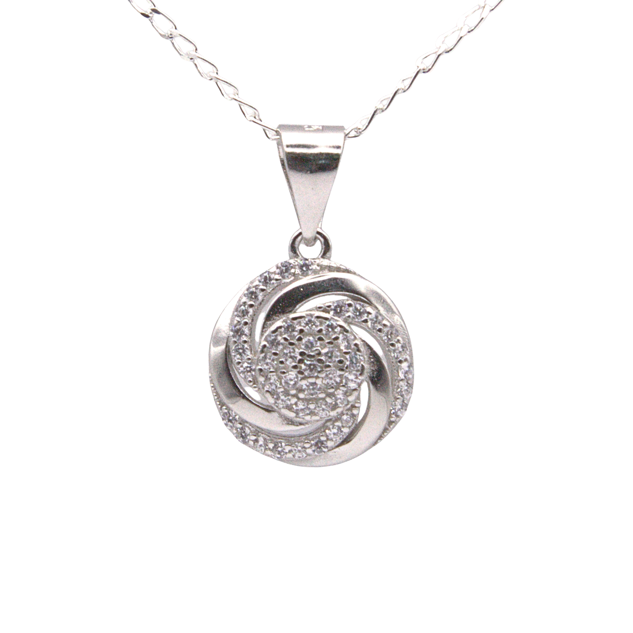 Silver Donna Ricardo Round Spiral Pendant (DRP9007)