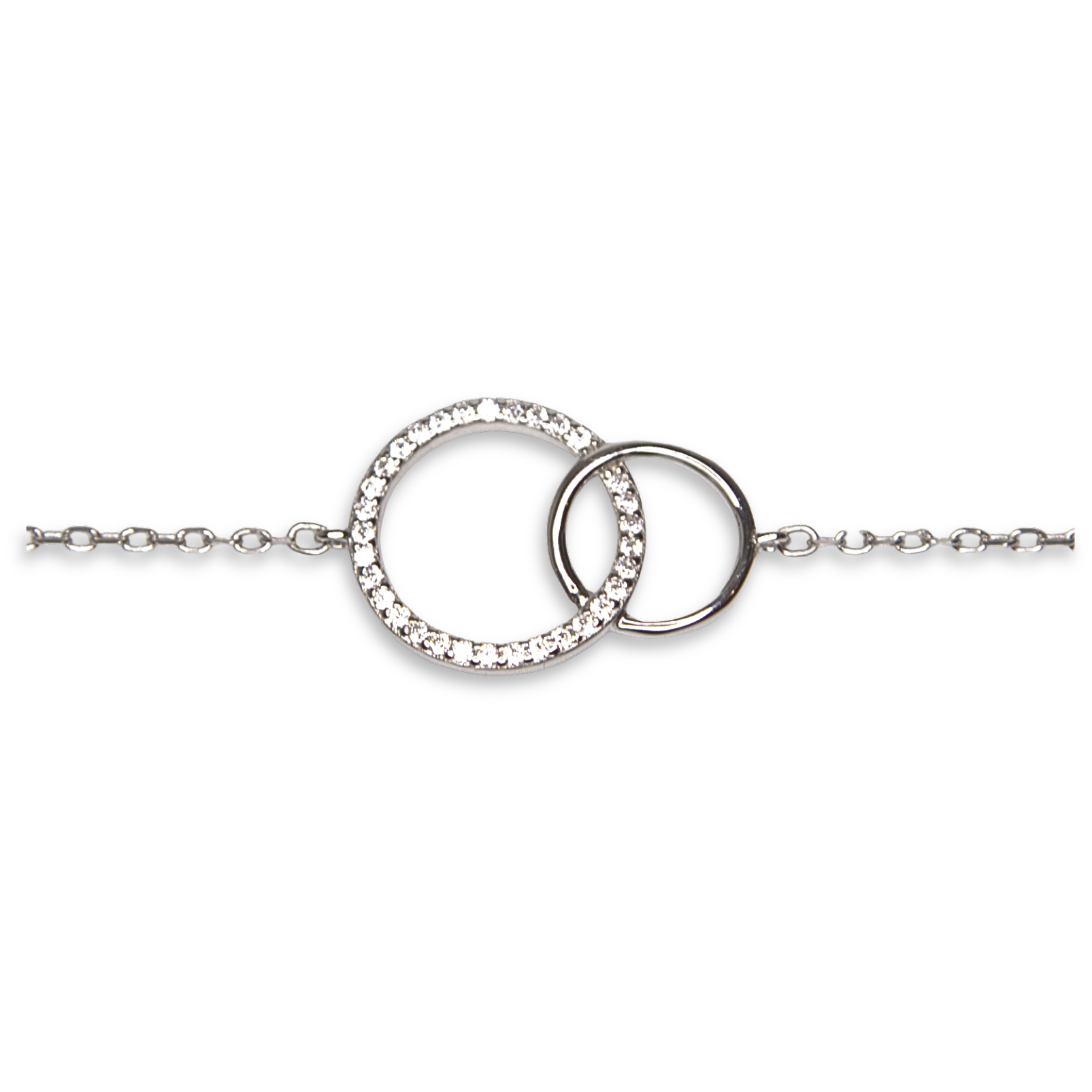 Silver Donna Ricardo Double Circle Bracelet (DRB3004)