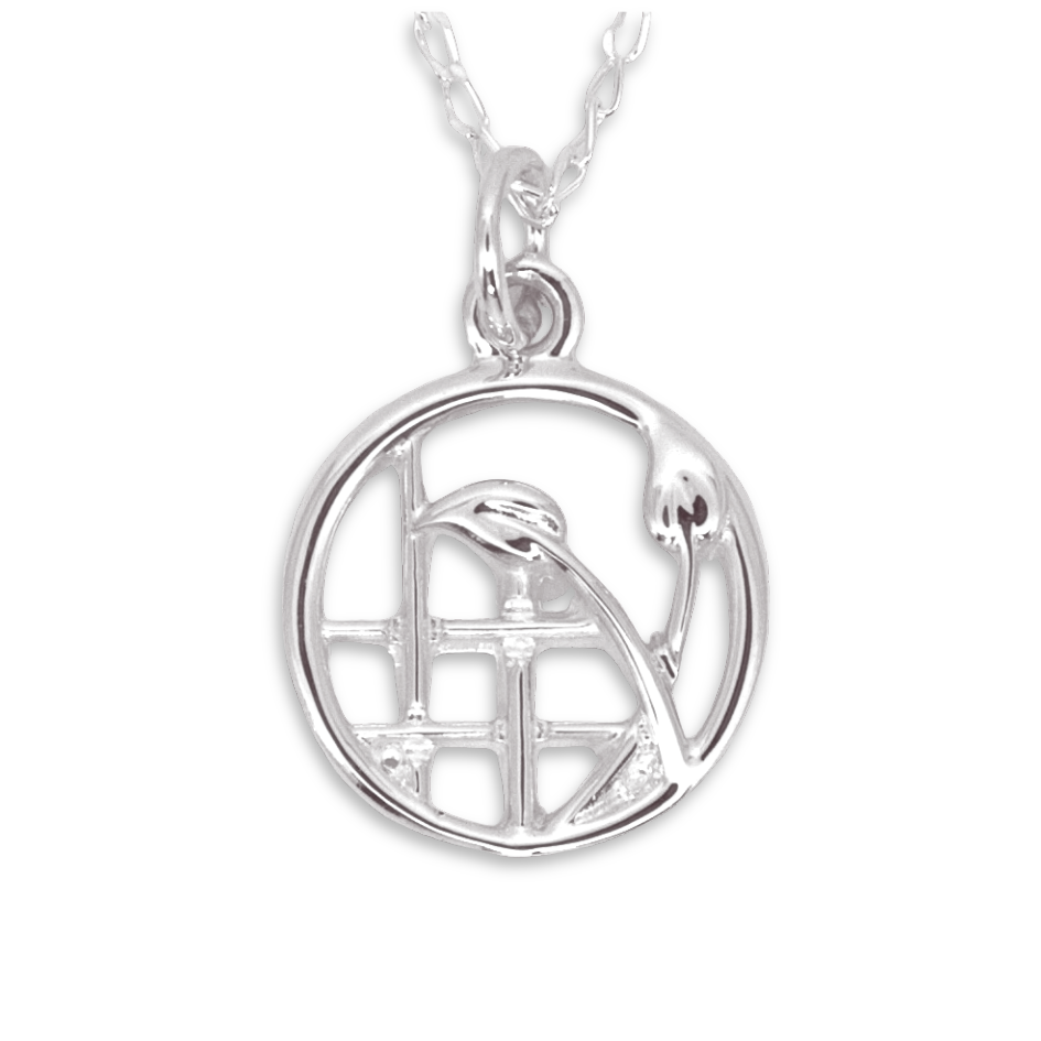 Sterling Silver Charles Rennie Mackintosh Circle Pendant - 17.5mm (RMSP6139)