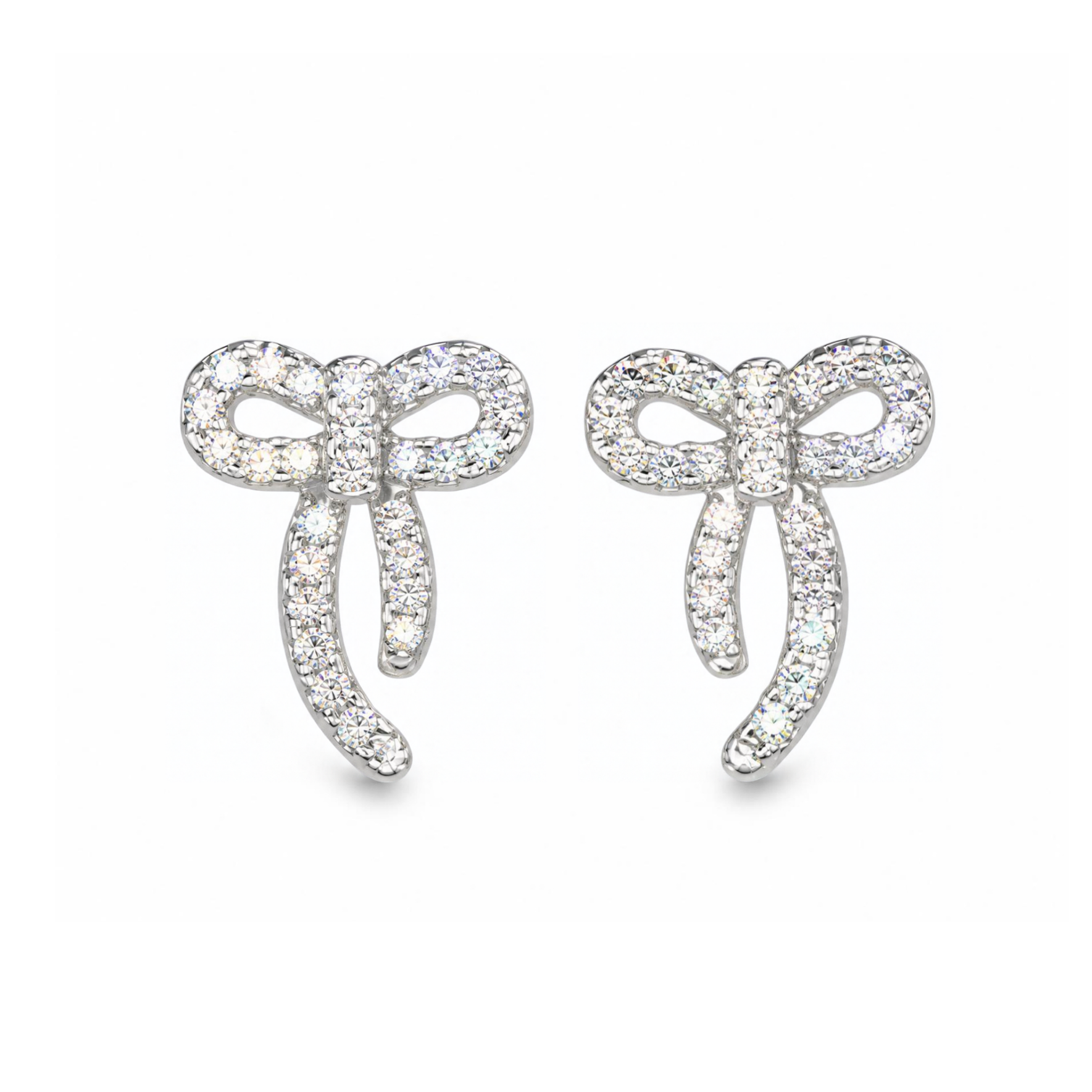 Silver Donna Ricardo Bow Stud Earrings (DRE9040)