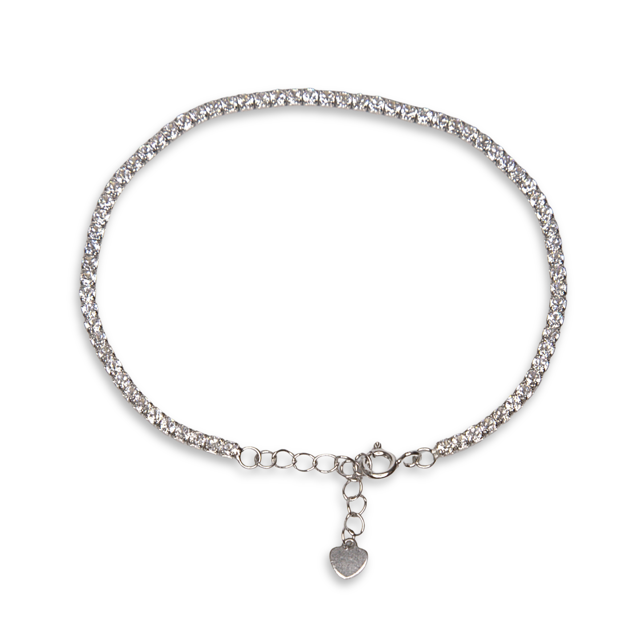 Sterling Silver Tennis Bracelet, CZ, 20cm
