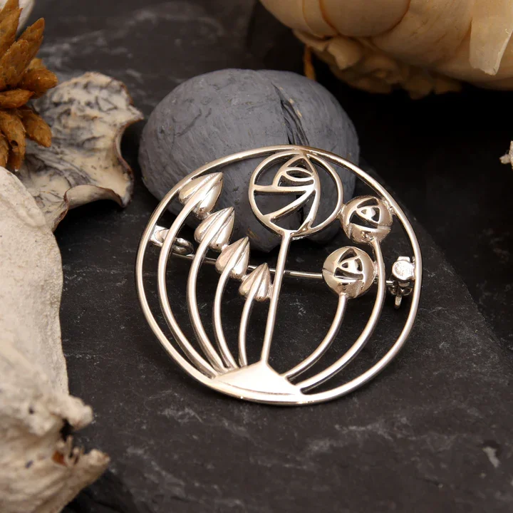 Sterling Silver Charles Rennie Mackintosh Circle Brooch - 36mm (2).webp
