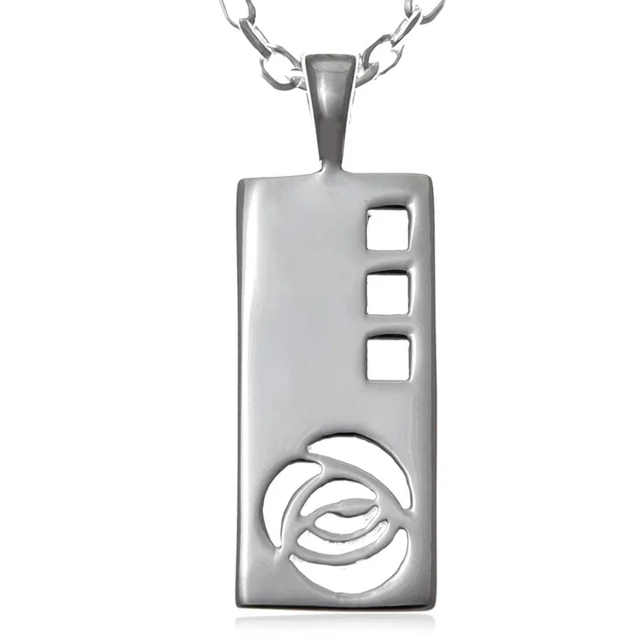 Sterling Silver Charles Rennie Mackintosh Panel Pendant - 28mm (1).webp