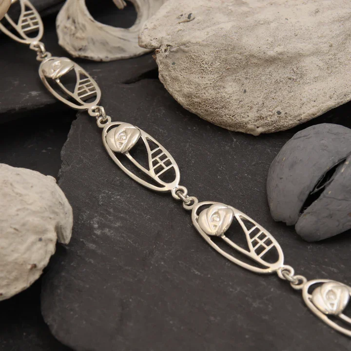 Sterling Silver Charles Rennie Mackintosh Marquise Bracelet - 20cm (2).webp
