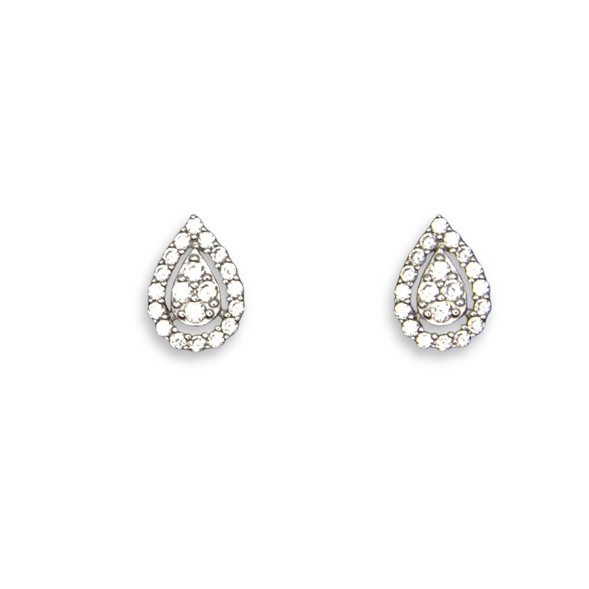 Silver Donna Ricardo Teardrop Stud Earrings (DRE9030)