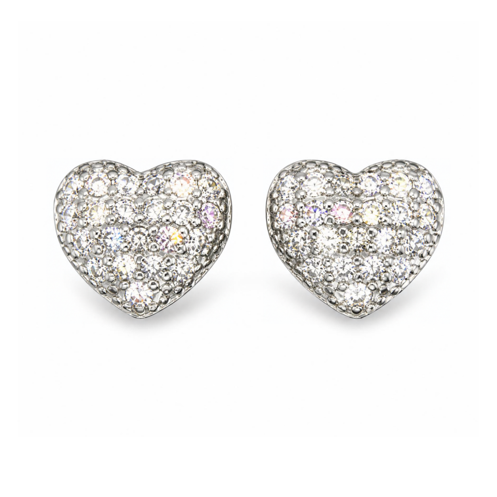 Silver Donna Ricardo Heart Stud Earrings (DRE1010)