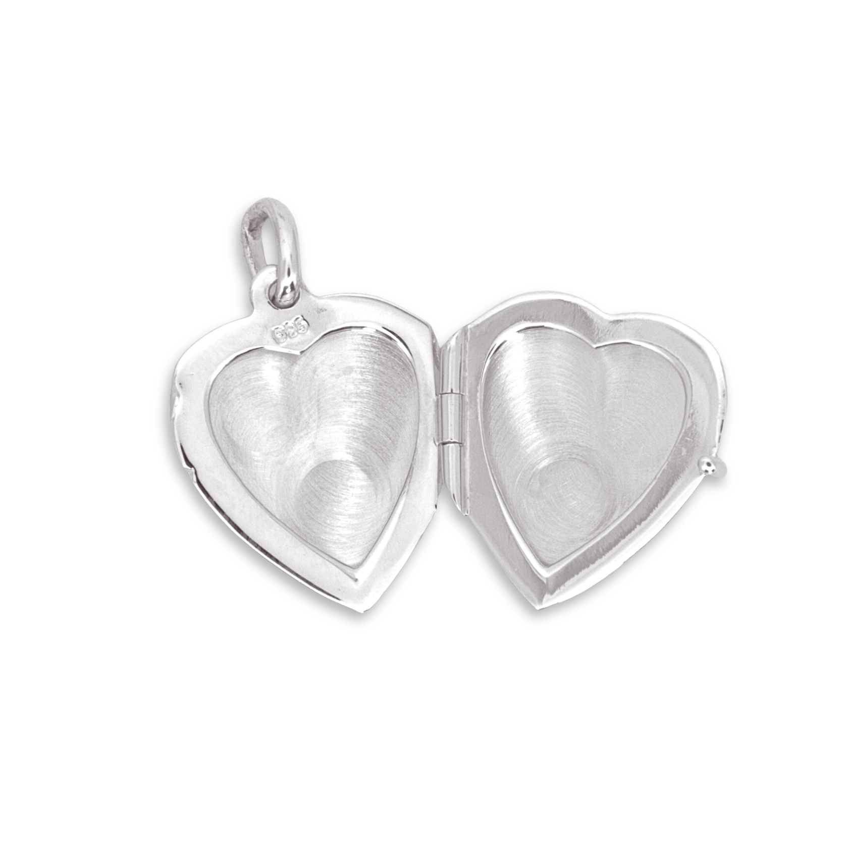 Sterling Silver Heart Locket, hand engraved fern design, internal photo holders shown