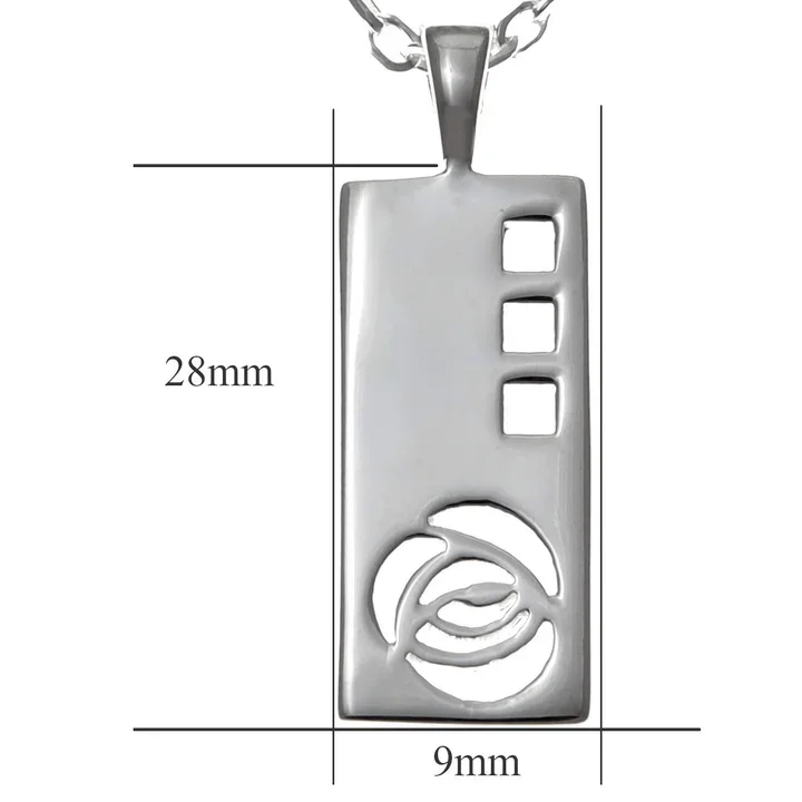 Sterling Silver Charles Rennie Mackintosh Panel Pendant - 28mm (4).webp