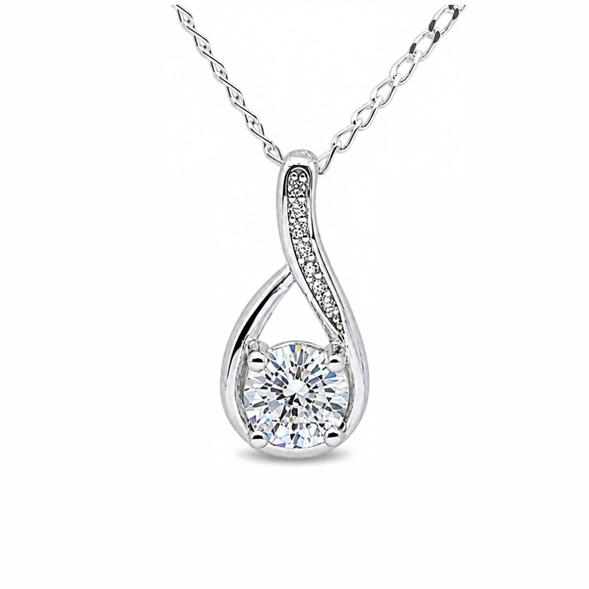 Silver Donna Ricardo Open Teardrop Pendant (DRP9006)