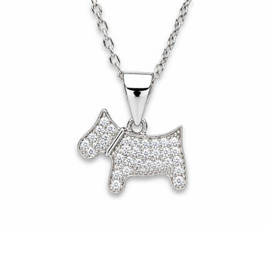 Silver Donna Ricardo Scottie Dog Pendant (DRP9014)