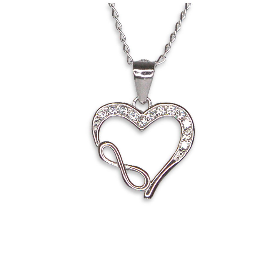 Silver Donna Ricardo Heart and Infinity Pendant (DRP1010)