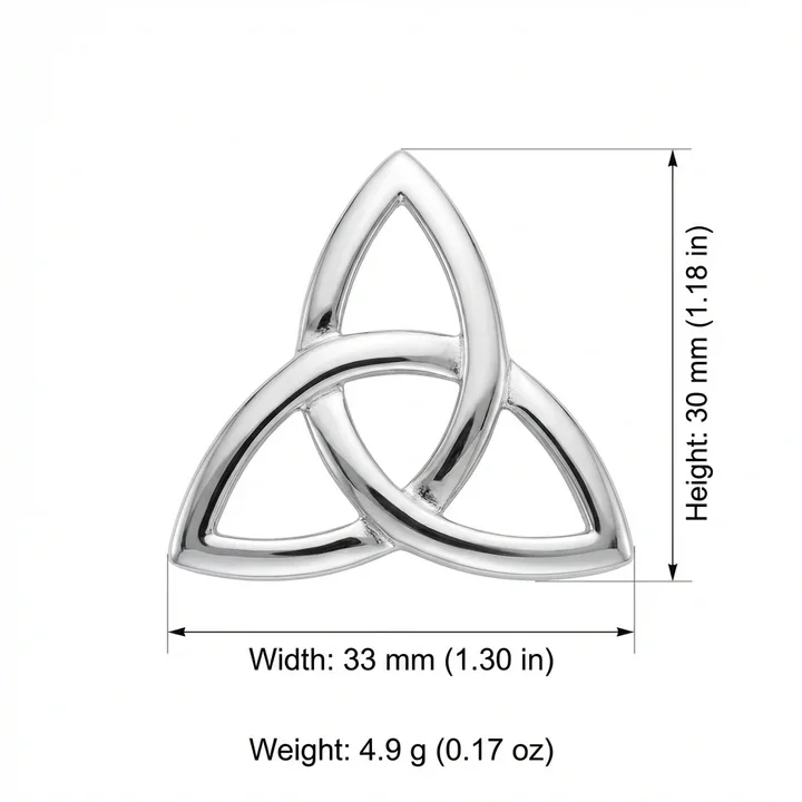 Sterling Silver Celtic Trinity Brooch - 33mm (4).webp