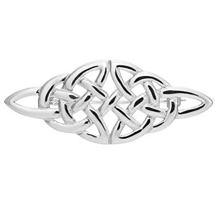 Sterling Silver Celtic Navette Brooch - 48mm (SB3210)