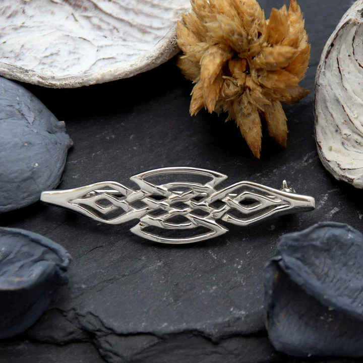 Sterling Silver Celtic Navette Brooch - 44mm (2).webp