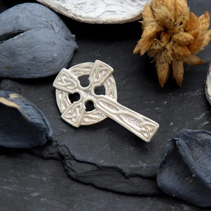 Sterling Silver Celtic Cross Brooch - 35mm (2).webp