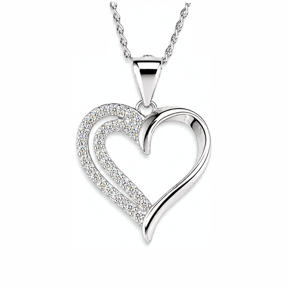 Silver Donna Ricardo Heart Pendant (DRP1007)