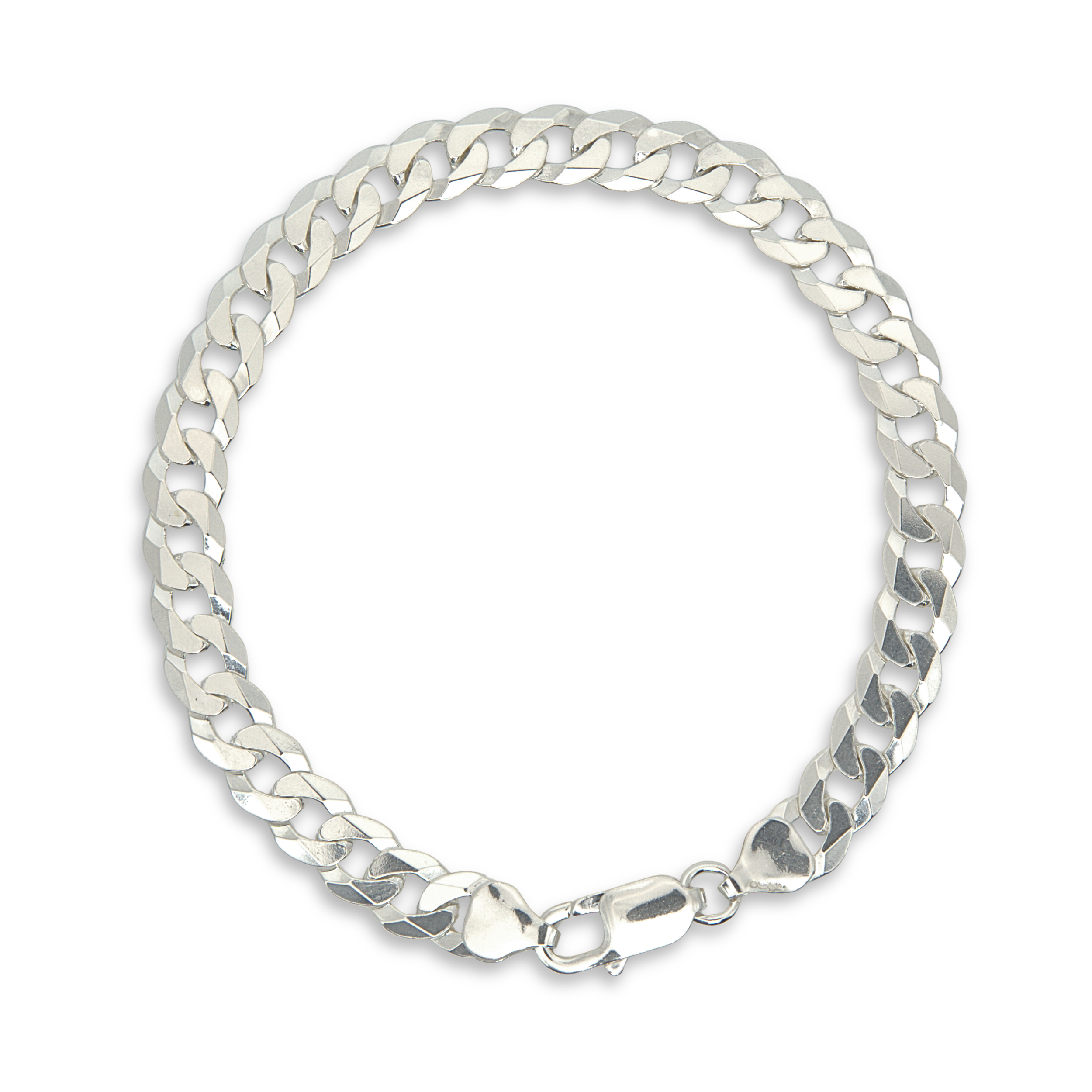Sterling Silver Gents Curb Chain Bracelet - 22.5cm (HCURB6-B)
