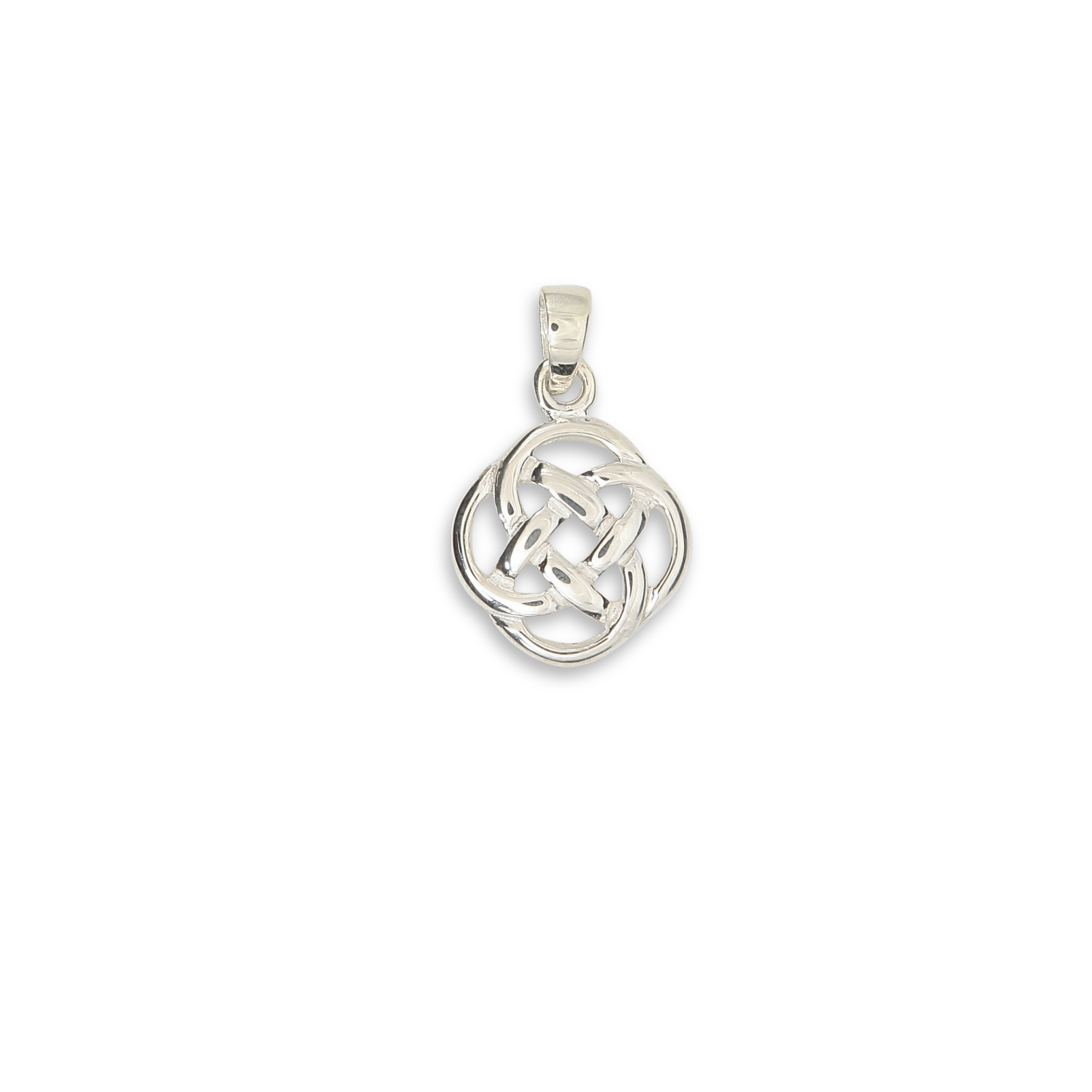 Sterling Silver Celtic Knotwork Round Pendant - 15mm (SP2212)
