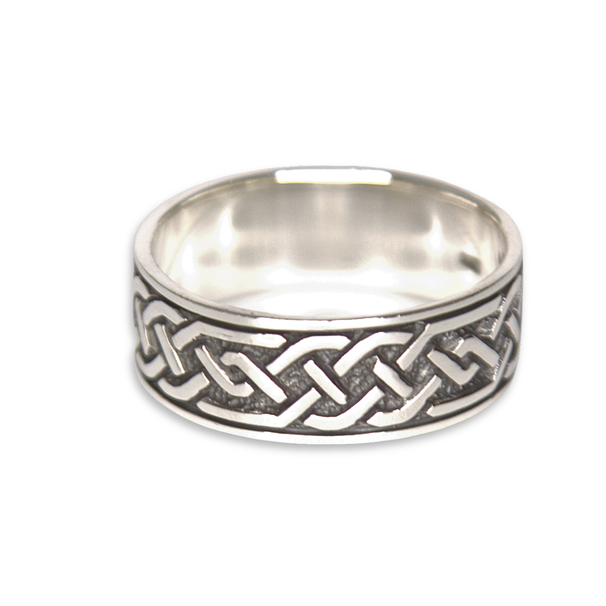Sterling Silver Celtic Knot Ring, Dense Interlaced Knotwork
