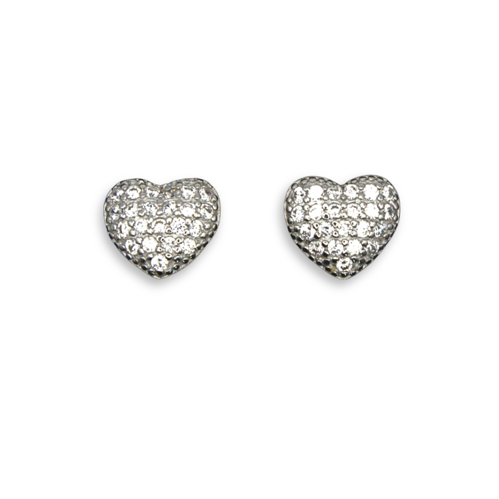 Silver Donna Ricardo Heart Stud Earrings (DRE1010)