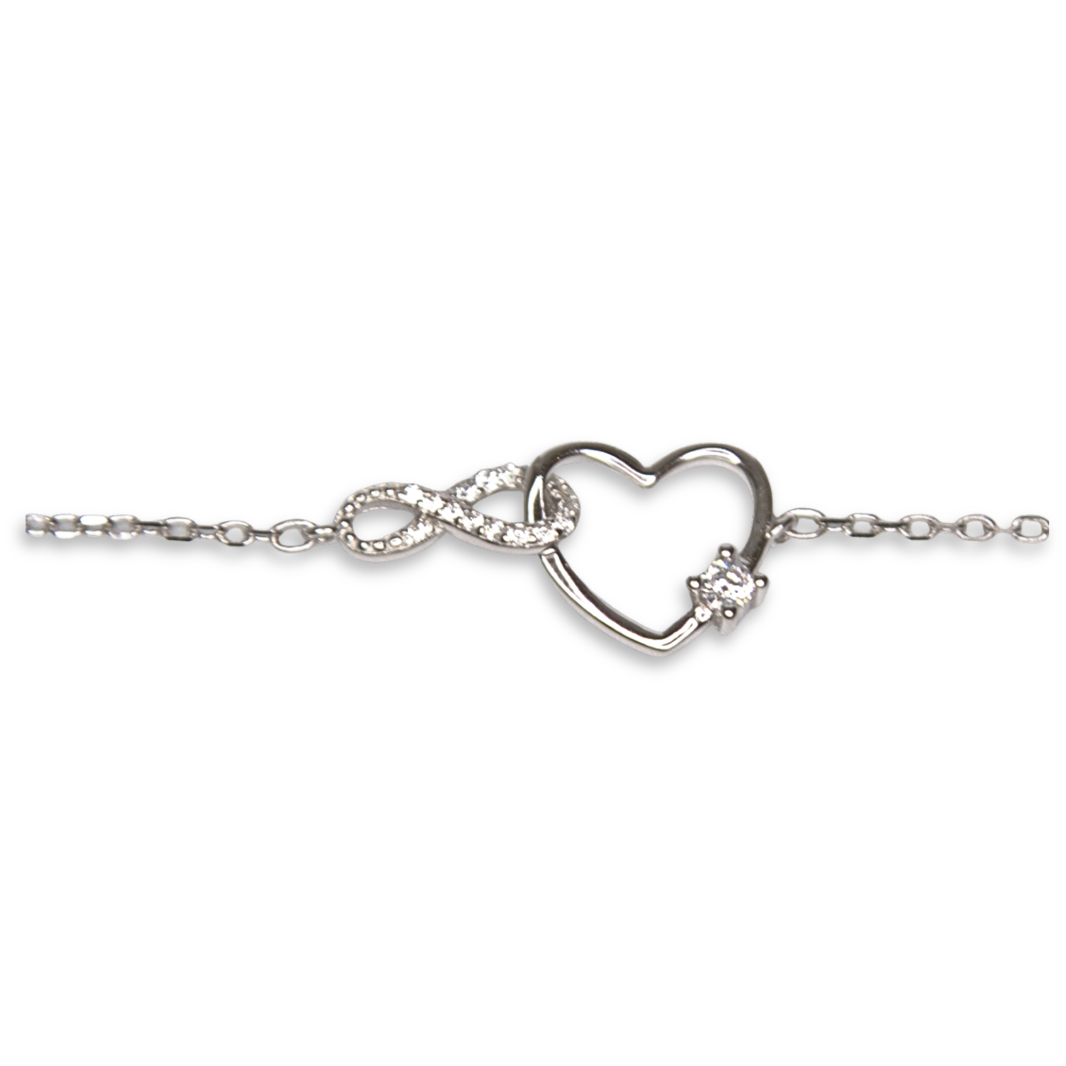 Silver Donna Ricardo Infinity and Heart Bracelet (DRB1013)