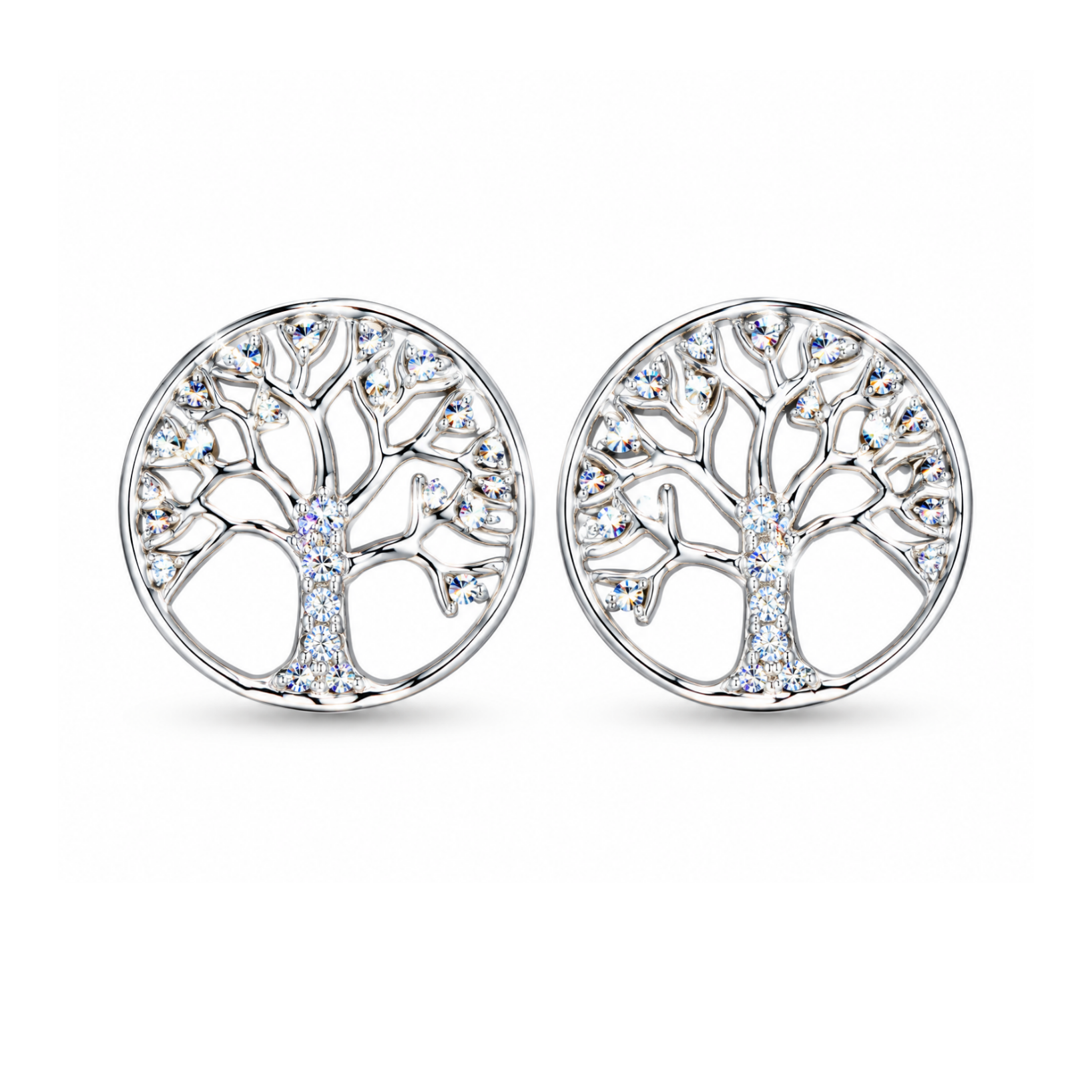 Silver Donna Ricardo Tree of Life Stud Earrings (DRE5003)