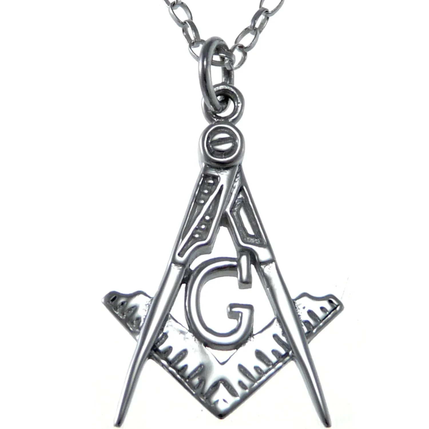 Sterling Silver Masonic Freemason Pendant - 28mm (MSP003)