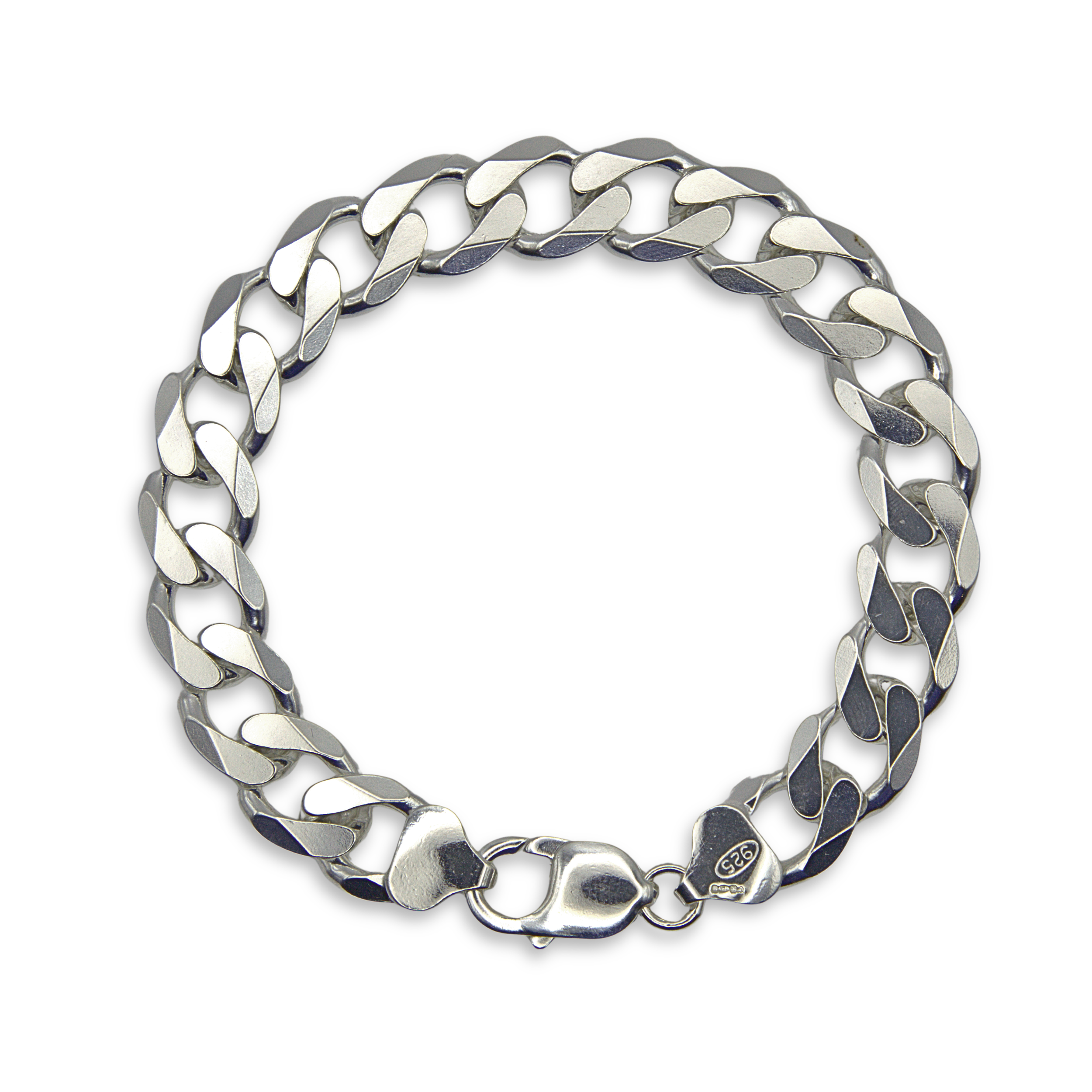 Sterling Silver Gents Curb Chain Bracelet, high mirror polish