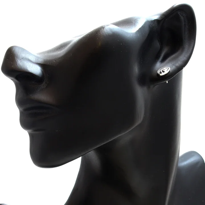Sterling Silver Charles Rennie Mackintosh Oval Stud Earrings - 10mm (4).webp