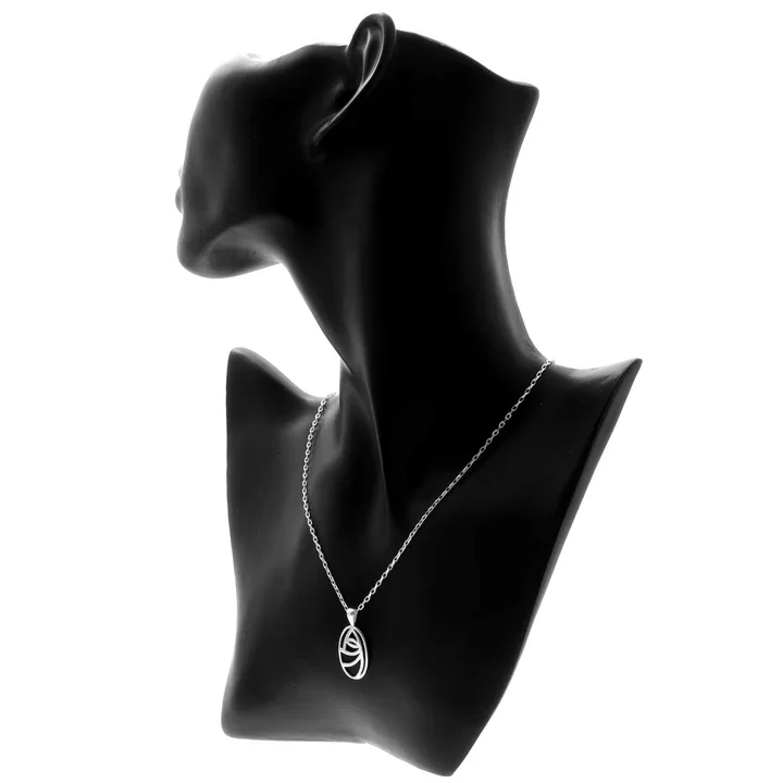 Sterling Silver Charles Rennie Mackintosh Oval Pendant - 30mm (3).webp