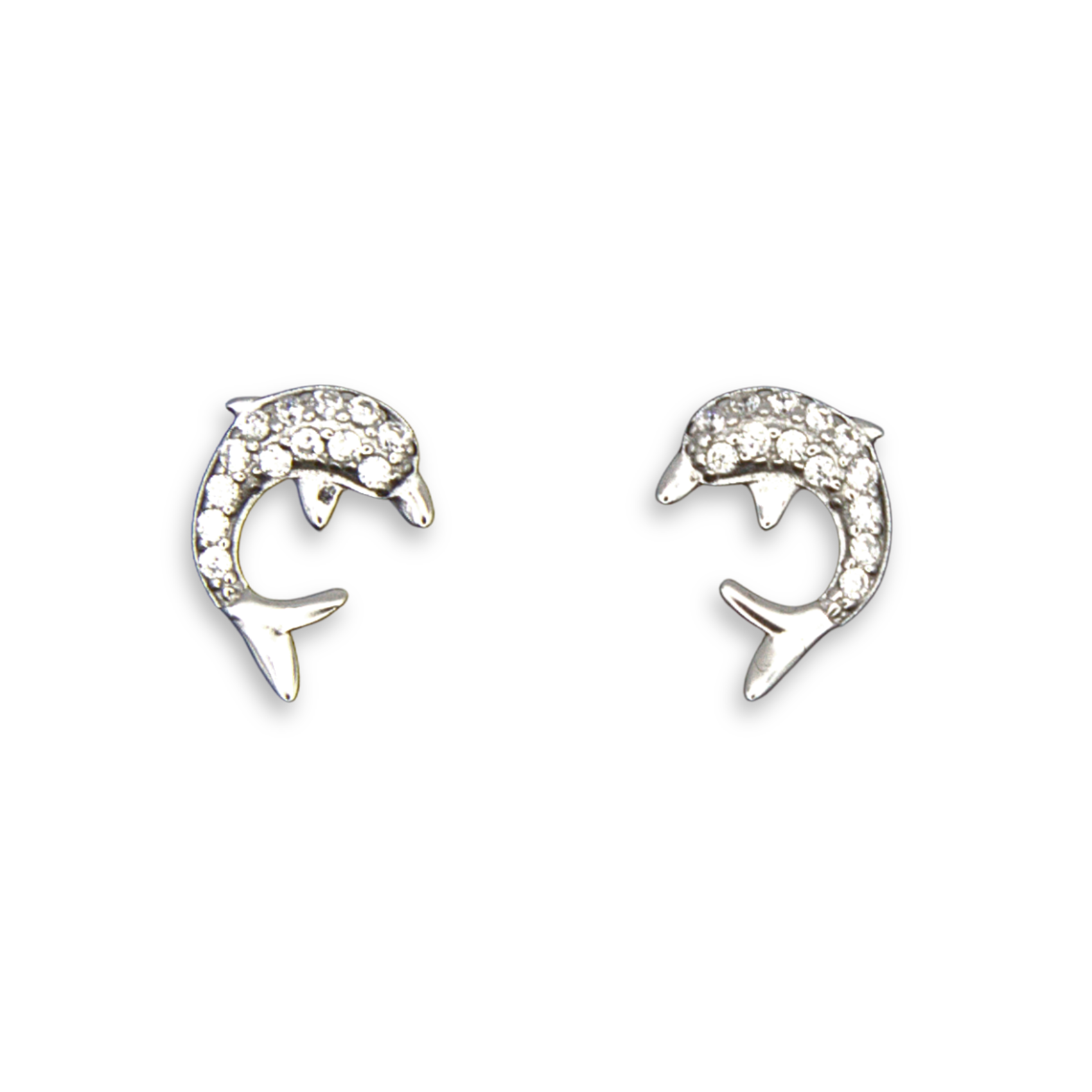 Silver Donna Ricardo Dolphin Stud Earrings (DRE9022)