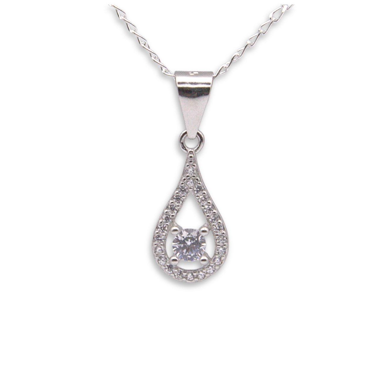 Silver Donna Ricardo Open Teardrop Pendant (DRP9005)
