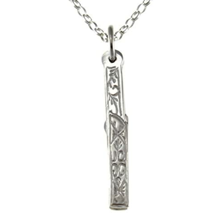 Sterling Silver Masonic square and compass pendant shown in closed folded position