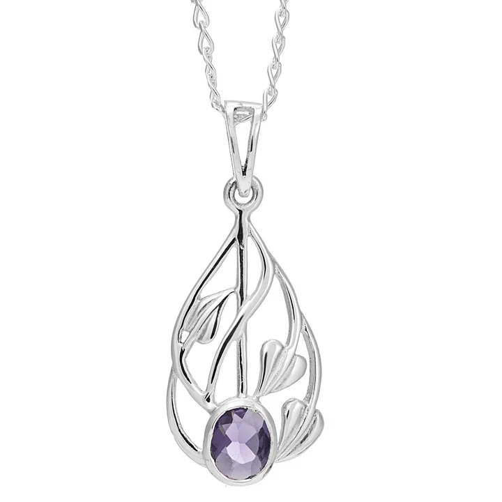 Sterling Silver & Amethyst Charles Rennie Mackintosh Teardrop Pendant (1).webp