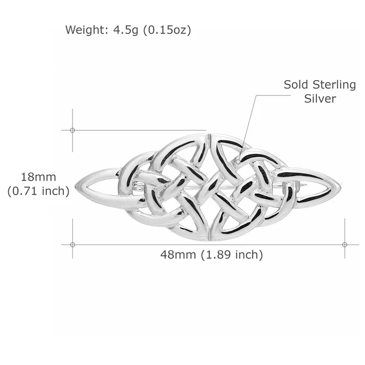 Sterling Silver Celtic Navette Brooch - 48mm (4).webp