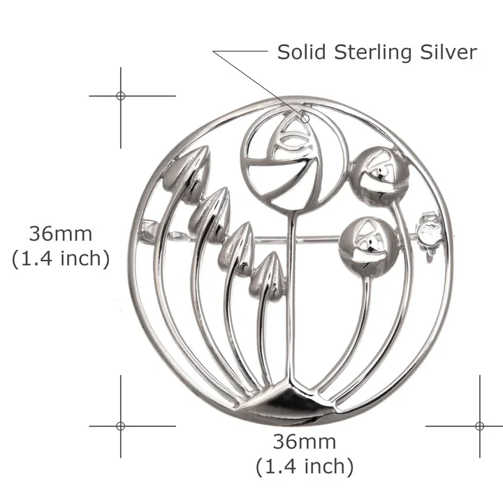 Sterling Silver Charles Rennie Mackintosh Circle Brooch - 36mm (3).webp
