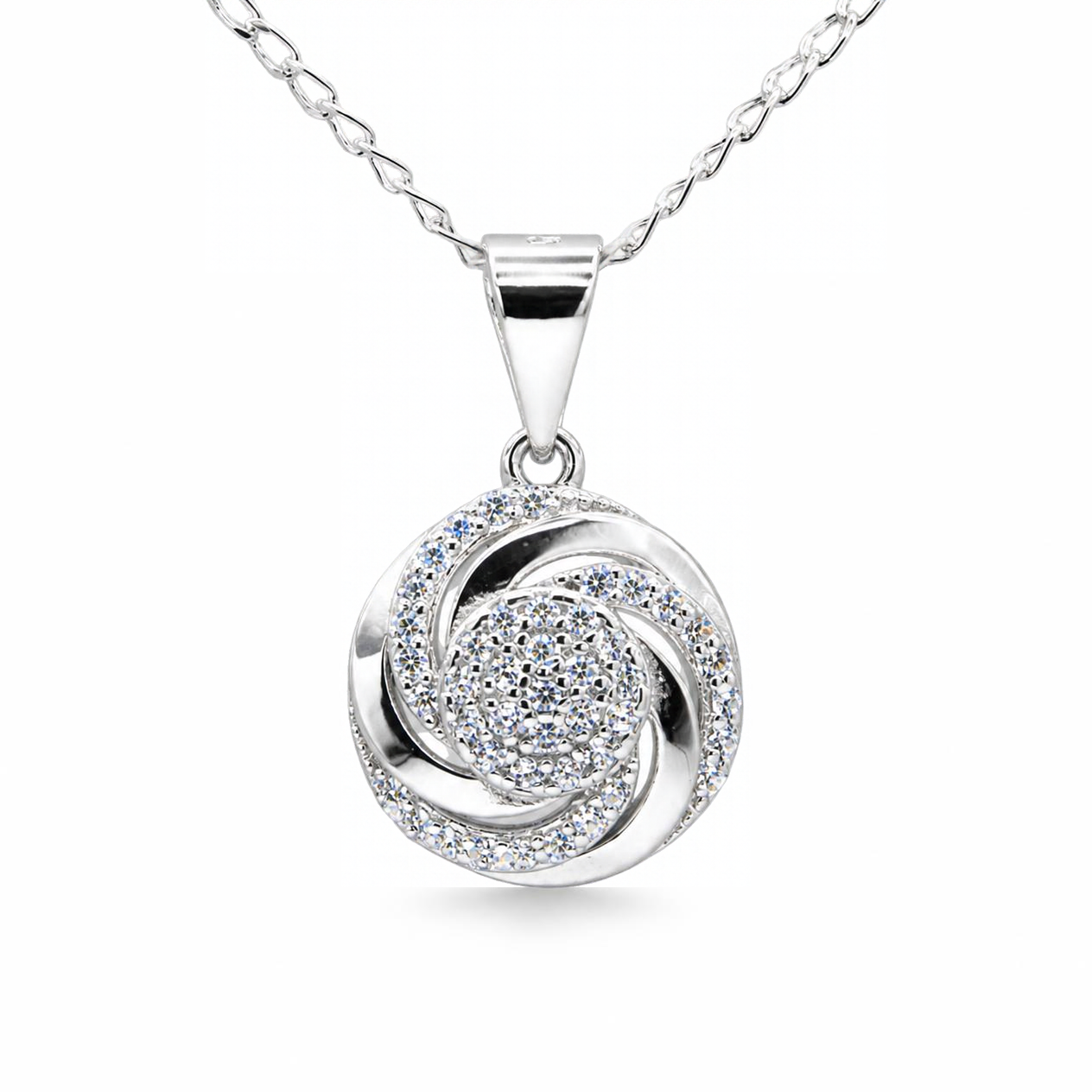 Silver Donna Ricardo Round Spiral Pendant (DRP9007)