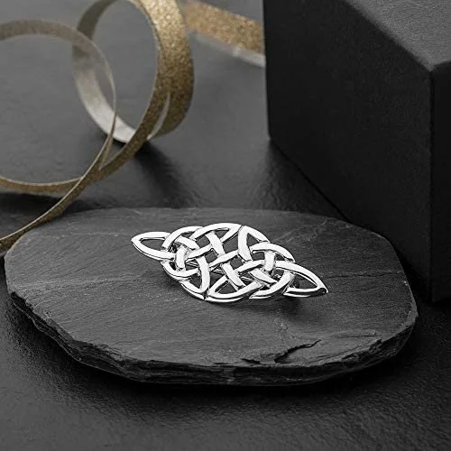 Sterling Silver Celtic Navette Brooch - 48mm (2).jpg