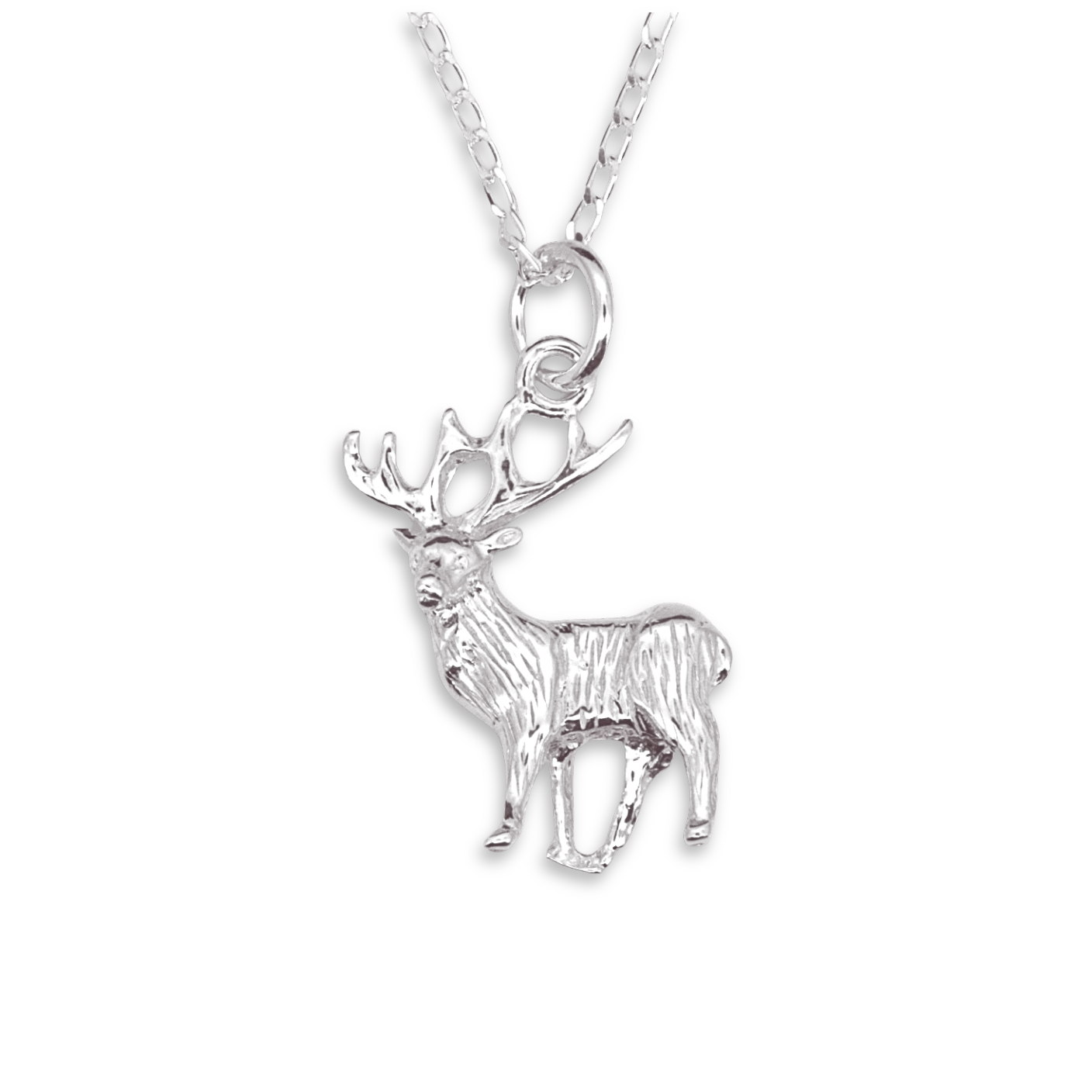 Sterling Silver Scottish Stag Pendant - 22mm (SC1022)