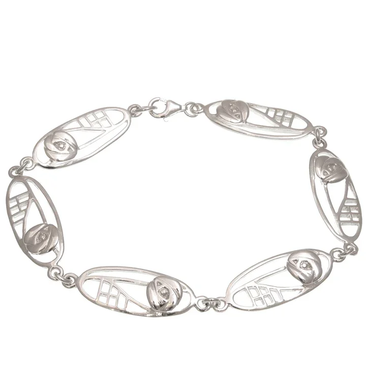 Sterling Silver Charles Rennie Mackintosh Marquise Bracelet - 20cm (1).webp