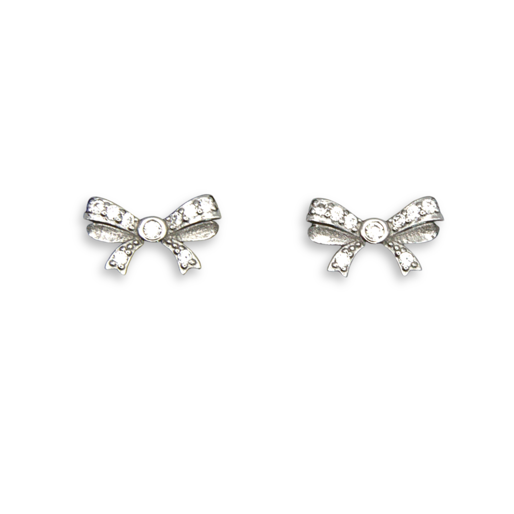Silver Donna Ricardo Bow Stud Earrings (DRE9036)