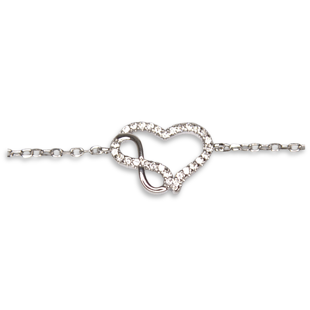 Silver Donna Ricardo Infinity and Heart Bracelet (DRB1012)