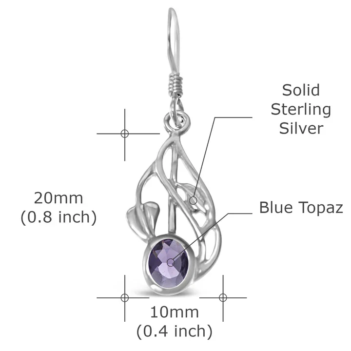 Sterling Silver & Amethsyt Charles Rennie Mackintosh Drop Earrings - 20mm (3).webp