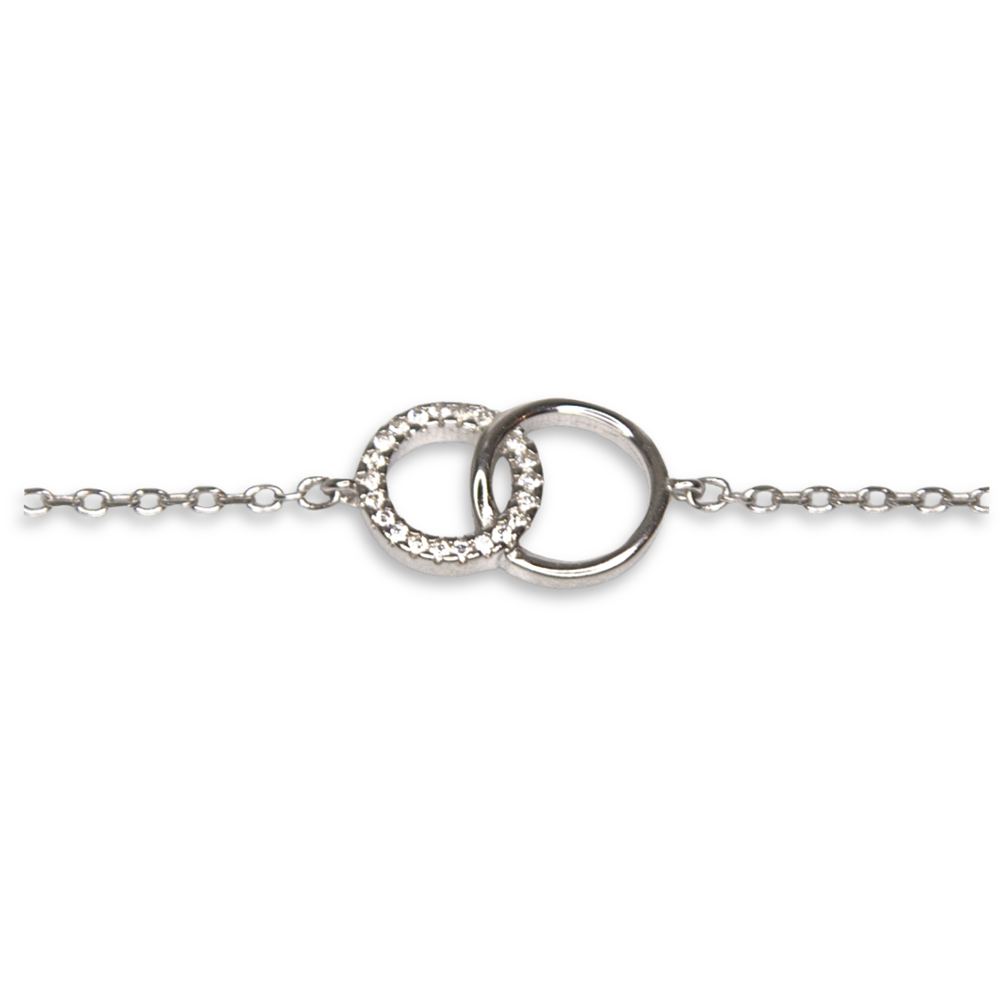 Silver Donna Ricardo Double Circle Bracelet (DRB3002)