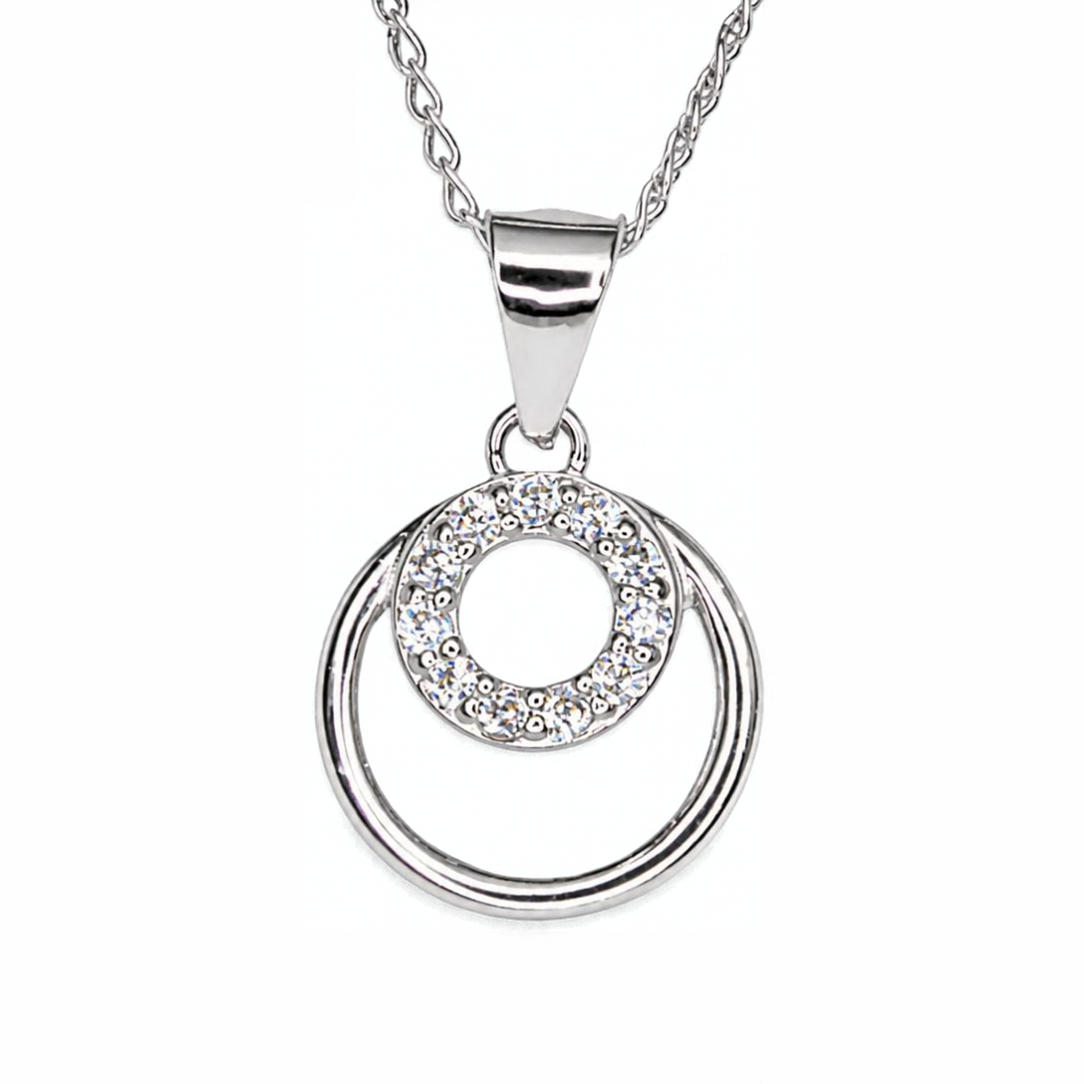 Silver Donna Ricardo Interlocking Circles Pendant (DRP3005)