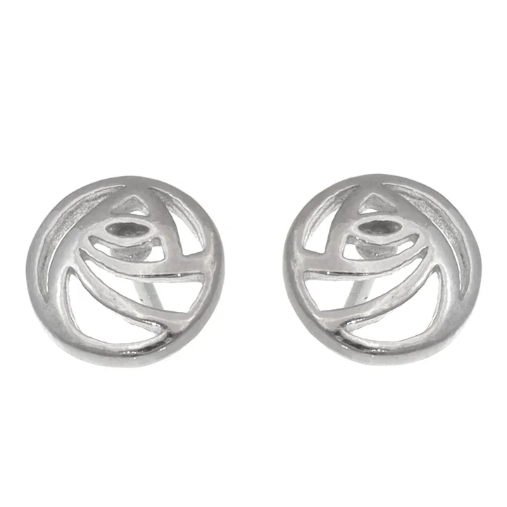Sterling Silver Charles Rennie Mackintosh Circle Stud Earrings - 8mm (1).webp
