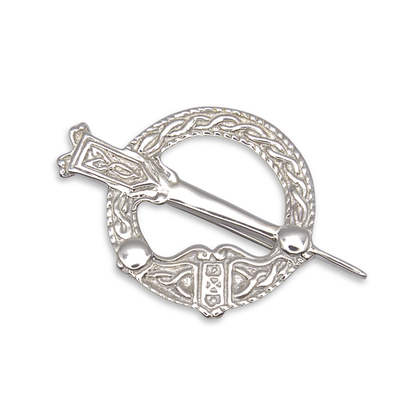 Sterling Silver Celtic Tara Brooch, 23.7mm